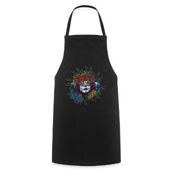 Muertos Tag der toten Zuckerblume La Catrina - Kochschürze - Schwarz - Vorne - AI Model Male 185 dark (185cm)
