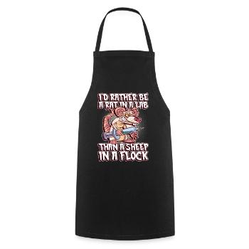 Laborratte Spruch - Atheist Atheism - Kochschürze - Schwarz - Vorne - AI Model Male 185 dark (185cm)