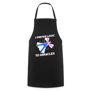 I prefer logic to miracles - Atheist - Cooking Apron - black - Front - AI Model Male 185 dark (185cm)