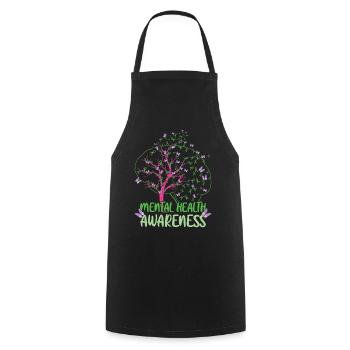 Mois de la sensibilisation à la santé mentale Mai vert - Tablier de cuisine - noir - Devant - AI Model Male 185 dark (185cm)