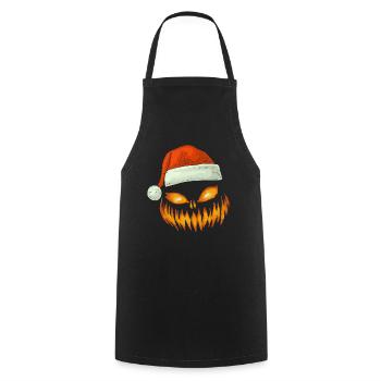 Visage effrayant Santa Hat Trick ou Treat - Tablier de cuisine - noir - Devant - AI Model Male 185 dark (185cm)