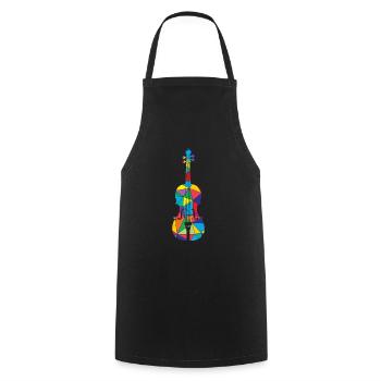 Violon Polygone Funny Violon - Tablier de cuisine - noir - Devant - AI Model Male 185 dark (185cm)