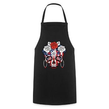 Dia De Los Muertos Independence 4 Juillet - Tablier de cuisine - noir - Devant - AI Model Male 185 dark (185cm)
