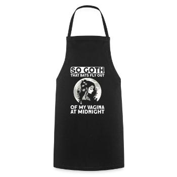 Goth Gothic Bats Vagina Saying - Cooking Apron - black - Front - AI Model Male 185 dark (185cm)