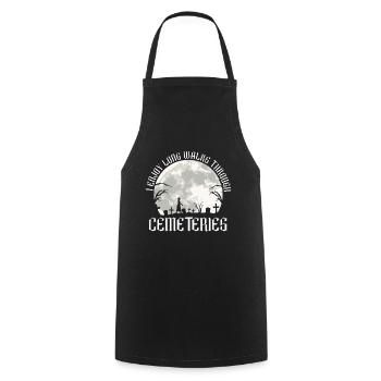 I like long walks through cemeteries Gothic - Cooking Apron - black - Front - AI Model Male 185 dark (185cm)