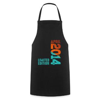 Since April 2014 Year 2014 Retro Vintage 2014 - Cooking Apron - black - Front - AI Model Male 185 dark (185cm)