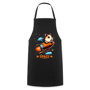 Space Hamster Hamster Lovers Space Design - Tablier de cuisine - noir - Devant - AI Model Male 185 dark (185cm)