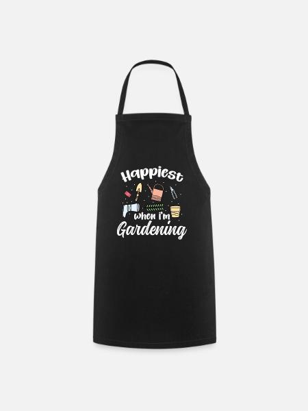 Happiest when i'm Gardening - Kochschürze - Schwarz