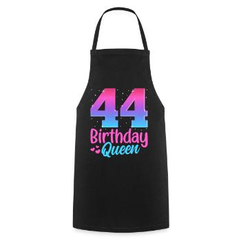 Birthday Queen 44 Geburtstag - Cooking Apron - black - Front - AI Model Male 185 dark (185cm)