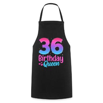 Birthday Queen 36 Geburtstag - Cooking Apron - black - Front - AI Model Male 185 dark (185cm)