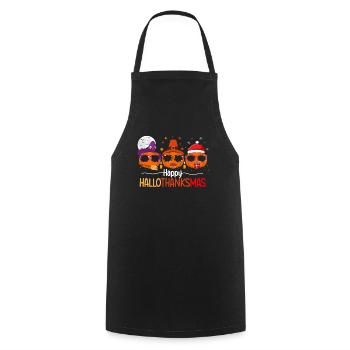 Happy HalloThanksMas Kürbis Weihnachten Halloween - Kochschürze - Schwarz - Vorne - AI Model Male 185 dark (185cm)
