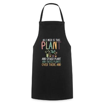 Tout ce dont j’ai besoin Plantes et autres plantes - Tablier de cuisine - noir - Devant - AI Model Male 185 dark (185cm)