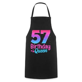 Birthday Queen 57 Geburtstag - Cooking Apron - black - Front - AI Model Male 185 dark (185cm)