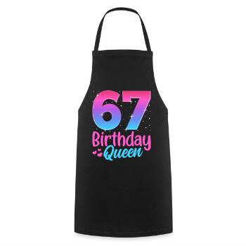 Anniversaire Queen 67 Geburtstag - Tablier de cuisine - noir - Devant - AI Model Male 185 dark (185cm)
