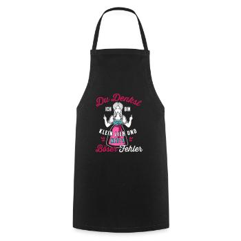 Du denkst ich bin klein lieb und nett Dirndl - Kochschürze - Schwarz - Vorne - AI Model Male 185 dark (185cm)