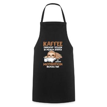 Kaffee erreicht Stellen Motivation Spruch Faultier - Kochschürze - Schwarz - Vorne - AI Model Male 185 dark (185cm)