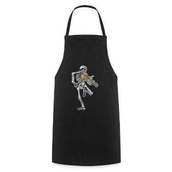 Violon squelette - Tablier de cuisine - noir - Devant - AI Model Male 185 dark (185cm)