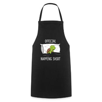 Official Napping Shirt Turtle Pajama - Kochschürze - Schwarz - Vorne - AI Model Male 185 dark (185cm)