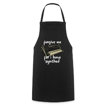 Forgive Me Father For I Have Synthed Keyboard - Cooking Apron - black - Front - AI Model Male 185 dark (185cm)