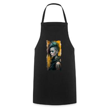 Tatouage Punk Rock Girl Punkrock - Tablier de cuisine - noir - Devant - AI Model Male 185 dark (185cm)