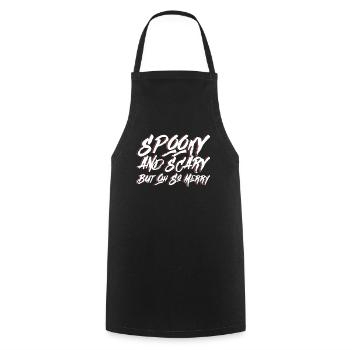 Creepy scary, but really happy - Goth - Cooking Apron - black - Front - AI Model Male 185 dark (185cm)