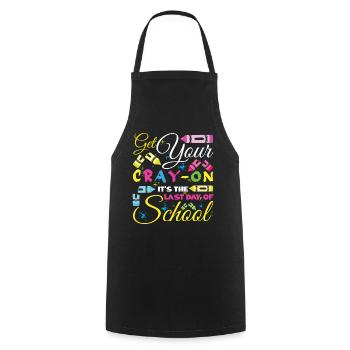Color Bye School Out Last Class Student Teacher - Cooking Apron - black - Front - AI Model Male 185 dark (185cm)