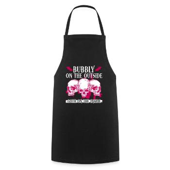 Effervescent outside, Gothic inside - Bubble Goth Perky - Cooking Apron - black - Front - AI Model Male 185 dark (185cm)