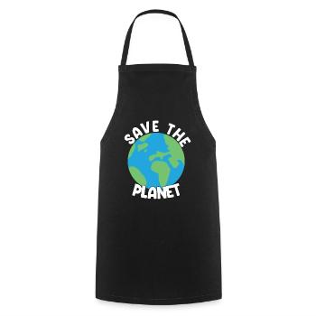 Save The Planet - Kochschürze - Schwarz - Vorne - AI Model Male 185 dark (185cm)