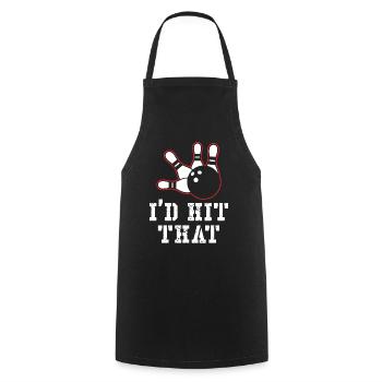 I'd hit that Bowling Design - Cooking Apron - black - Front - AI Model Male 185 dark (185cm)