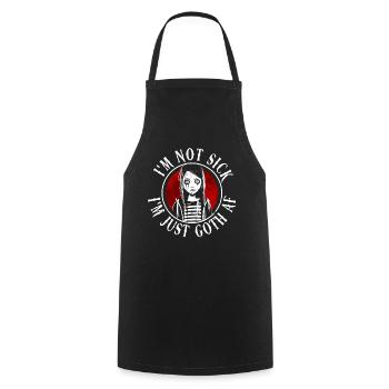Je ne suis pas malade, je suis juste Goth AF - Moontan Gothic - Tablier de cuisine - noir - Devant - AI Model Male 185 dark (185cm)