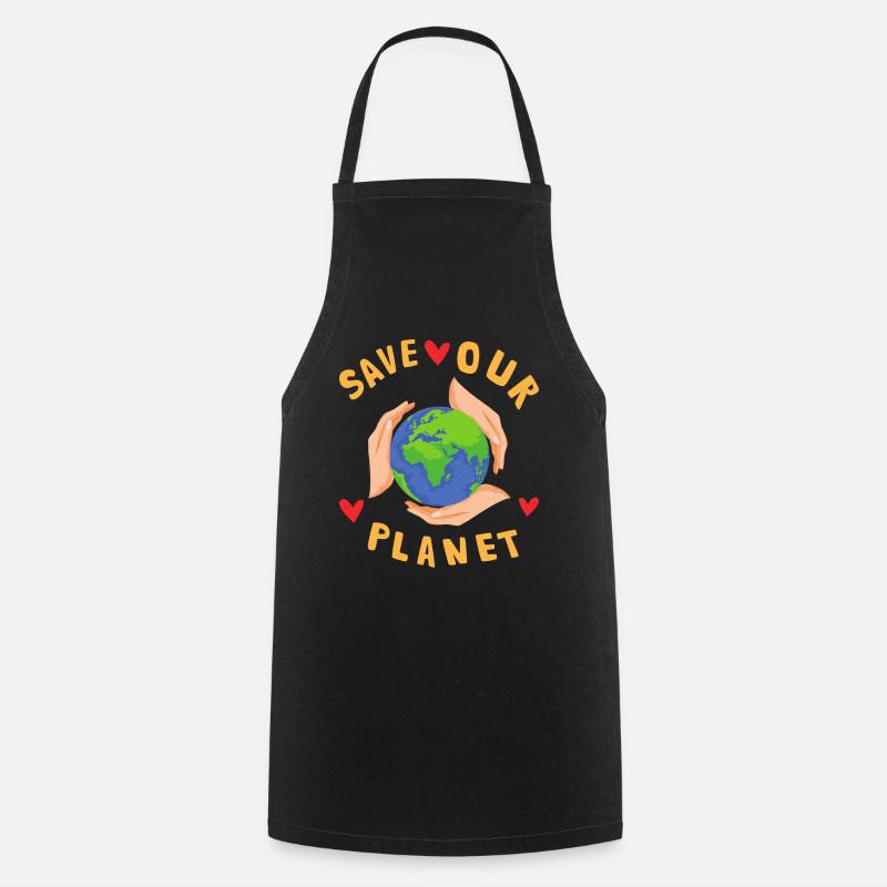 Sauver notre planète Changement climatique durable - Tablier de cuisine - noir