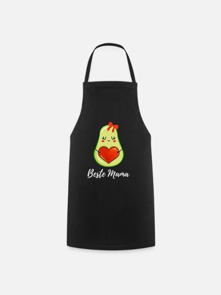 Avocado Herz Beste Mama Muttertag Geschenkidee - Kochschürze - Schwarz