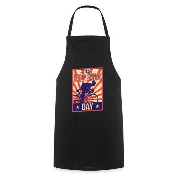 It's the day of the bike race bike race bike race - Cooking Apron - black - Front - AI Model Male 185 dark (185cm)