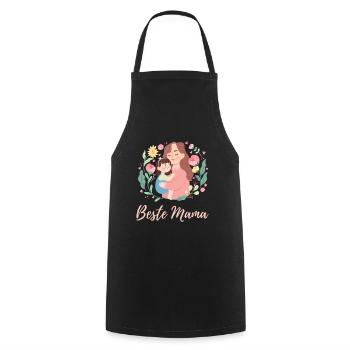 Beste Mama Blumen Mama Tochter Geschenk - Kochschürze - Schwarz - Vorne - AI Model Male 185 dark (185cm)