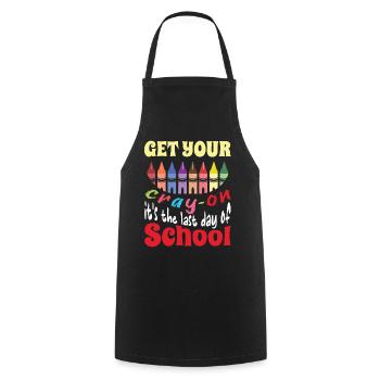 Bye School Out Happy Last Class Student Teacher - Cooking Apron - black - Front - AI Model Male 185 dark (185cm)