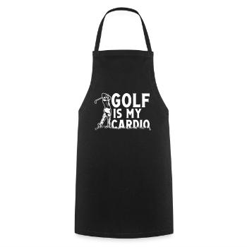 Golf is my Cardio - Kochschürze - Schwarz - Vorne - AI Model Male 185 dark (185cm)