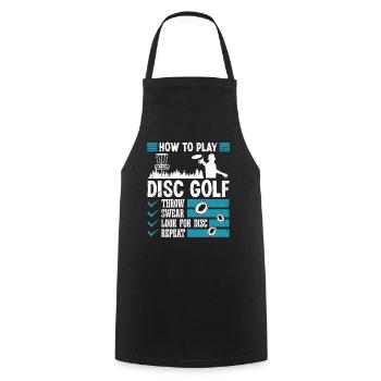 How to play Disc Golf - Cooking Apron - black - Front - AI Model Male 185 dark (185cm)