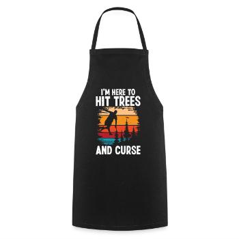 Disc Golfer hit Trees and Curse - Cooking Apron - black - Front - AI Model Male 185 dark (185cm)