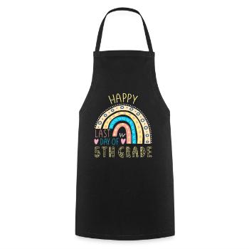 Bye Happy Last Class 5th Grade Teacher Student - Cooking Apron - black - Front - AI Model Male 185 dark (185cm)