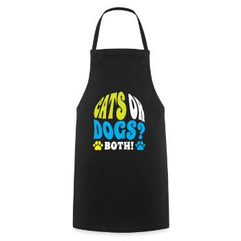 Cats or Dogs Both Lovers Cat Dog - Cooking Apron - black - Front - AI Model Male 185 dark (185cm)