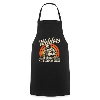 Welder Funny Saying Conceptions de soudage - Tablier de cuisine - noir - Devant - AI Model Male 185 dark (185cm)