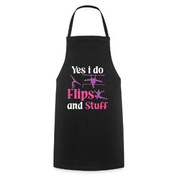 Funny Gymnastics for Girls - Cooking Apron - black - Front - AI Model Male 185 dark (185cm)