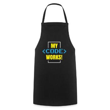 Mein Code Funktioniert Programmieren Coding Coder - Kochschürze - Schwarz - Vorne - AI Model Male 185 dark (185cm)