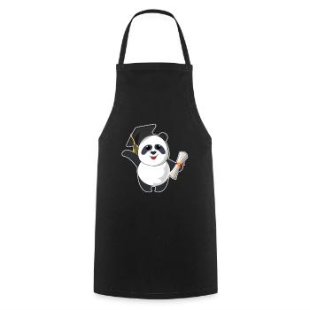 Panda Graduate Graduating 2023 Graduation - Cooking Apron - black - Front - AI Model Male 185 dark (185cm)