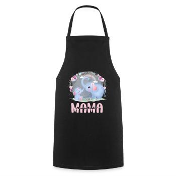 Elephant Mom Maman Mother Mother’s Day Idée cadeau - Tablier de cuisine - noir - Devant - AI Model Male 185 dark (185cm)