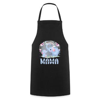 Elephant Mom Maman Mother Mother’s Day Idée cadeau - Tablier de cuisine - noir - Devant - AI Model Male 185 dark (185cm)