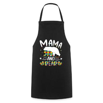 Maman et l’autisme - Tablier de cuisine - noir - Devant - AI Model Male 185 dark (185cm)