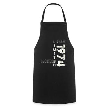49th Birthday Man Legendary May Born 1974 - Cooking Apron - black - Front - AI Model Male 185 dark (185cm)
