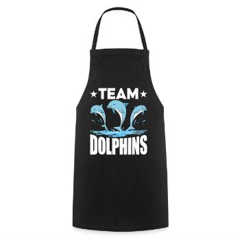 Team Dolphins - Cooking Apron - black - Front - AI Model Male 185 dark (185cm)