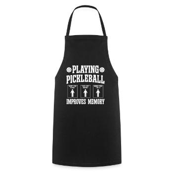 Playing Pickleball improves memory - Kochschürze - Schwarz - Vorne - AI Model Male 185 dark (185cm)